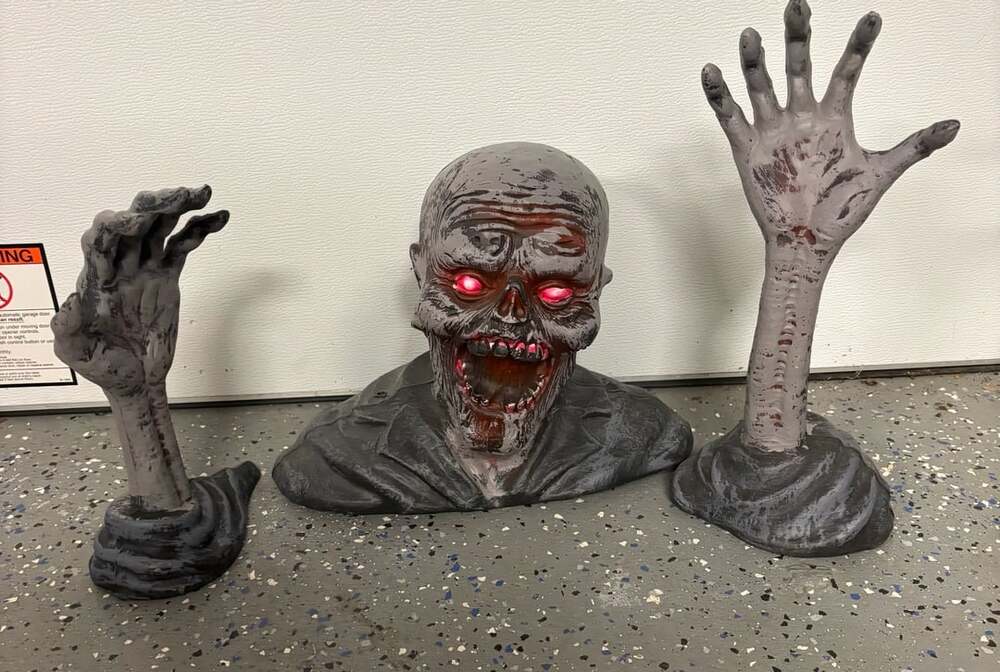 Ground Breaker Zombie Halloween Prop Head and Hands Set